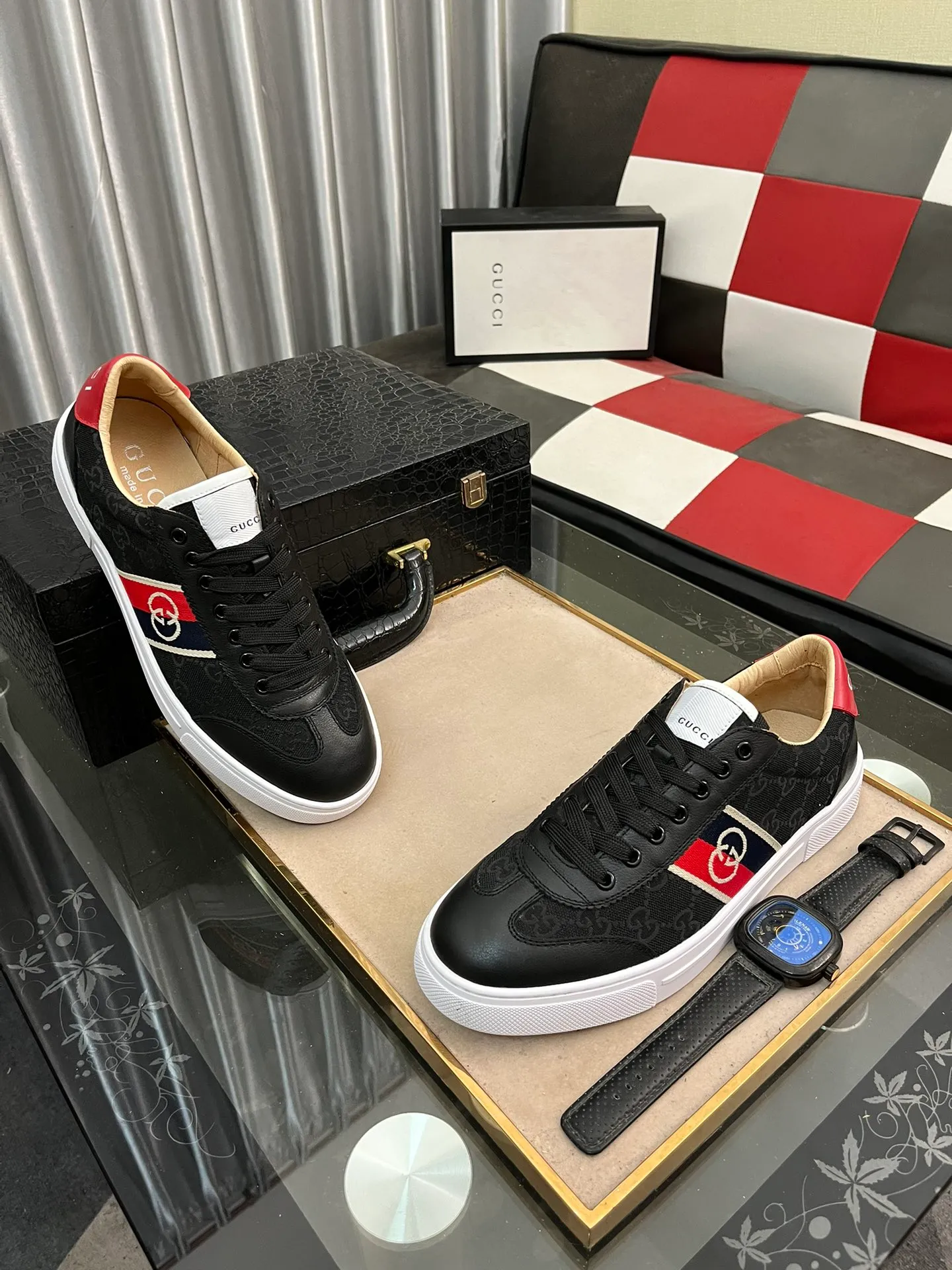 Men's shoes 💰400⌚️⌚️《Gucci*》The latest hot-selling casual shoes, top brand [seduce] luxury~purchase, top~quality. [Strong] The upper is made of imported breathable mesh with material ➕ breathable sports lining (•) and fine workmanship. Original personalized fashionable soft rubber wear-resistant outsole, size: 38-443⃣️colors available
